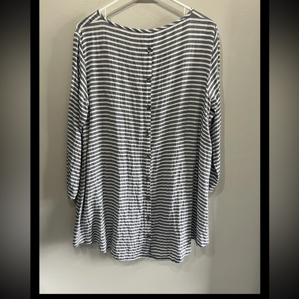 Masai white + black striped long sleeve Dress Size S